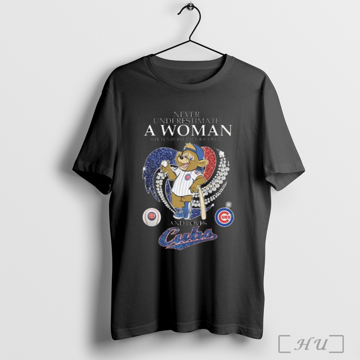 Trending Never Underestimate A Woman Who Understand Baseball And Loves Chicago Cubs Mascot Heart T Shirt Sweatshirt