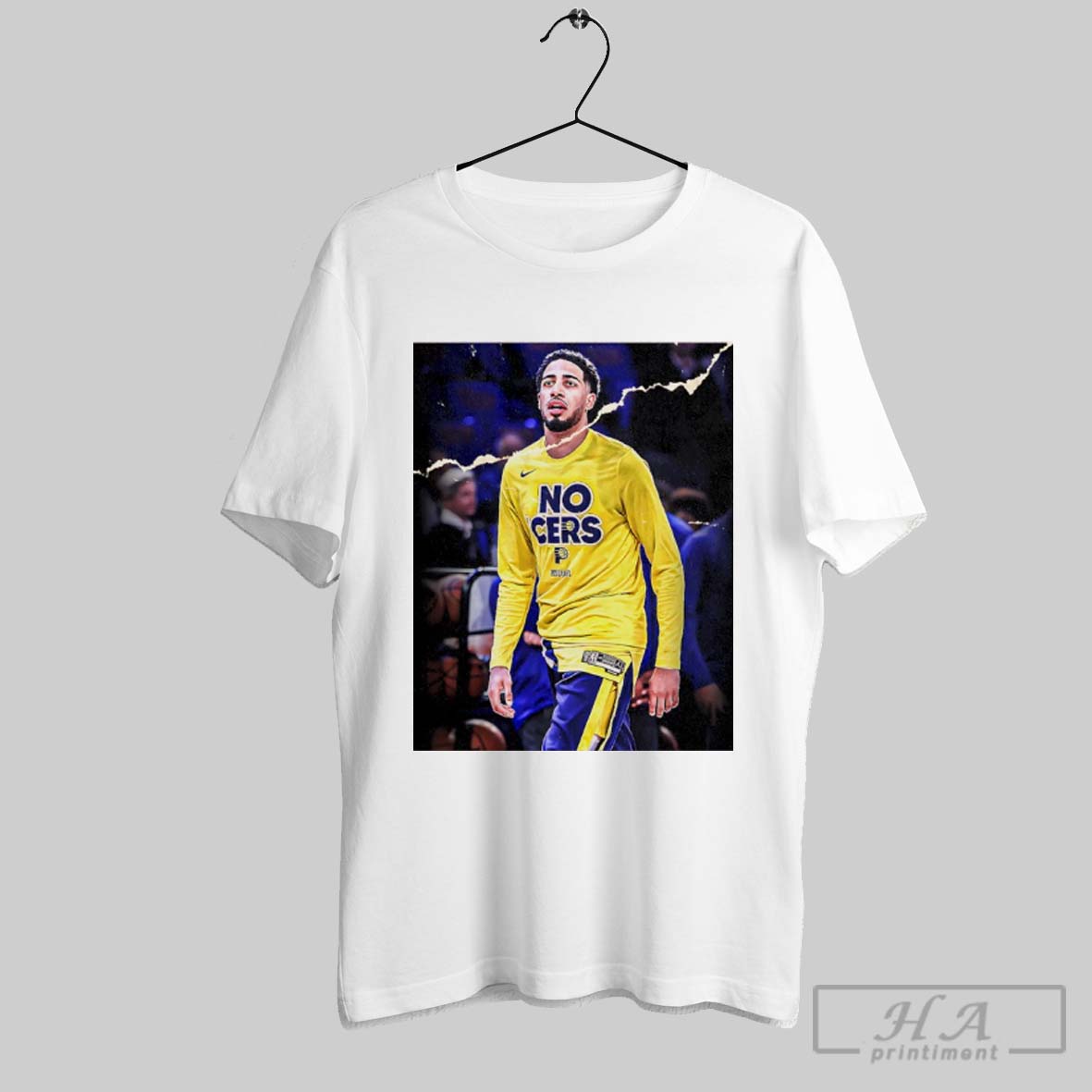 Tyrese Haliburton With The Choke Celebration Retro Poster Shirt