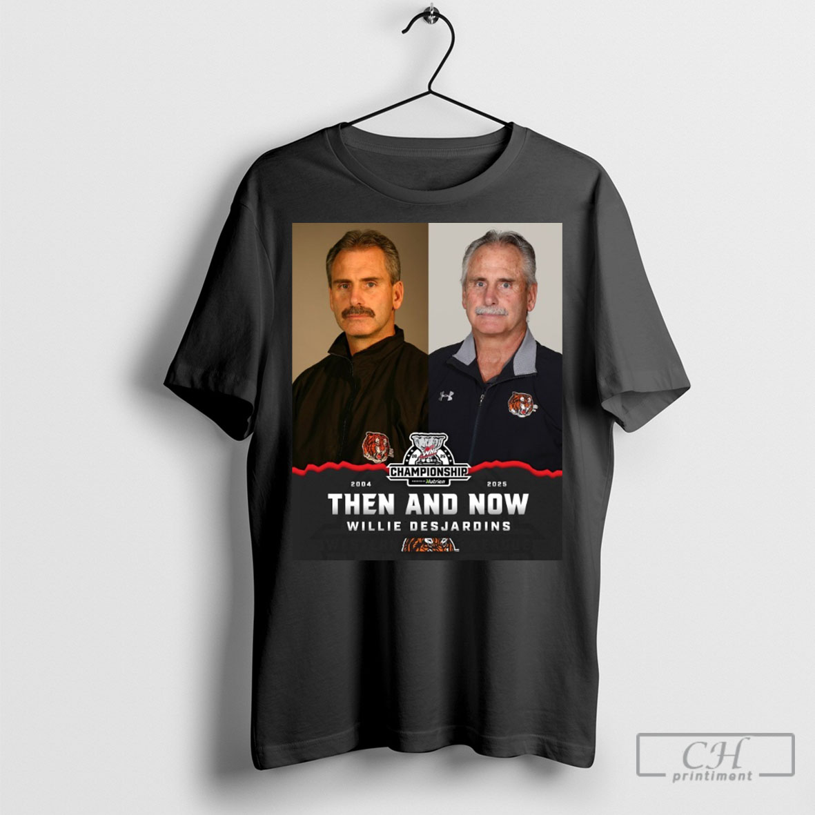 Willie Desjardins 2004 2025 Then And Now Medicine Hat Tigers Whl Championship Tee Shirt Sweatshirt