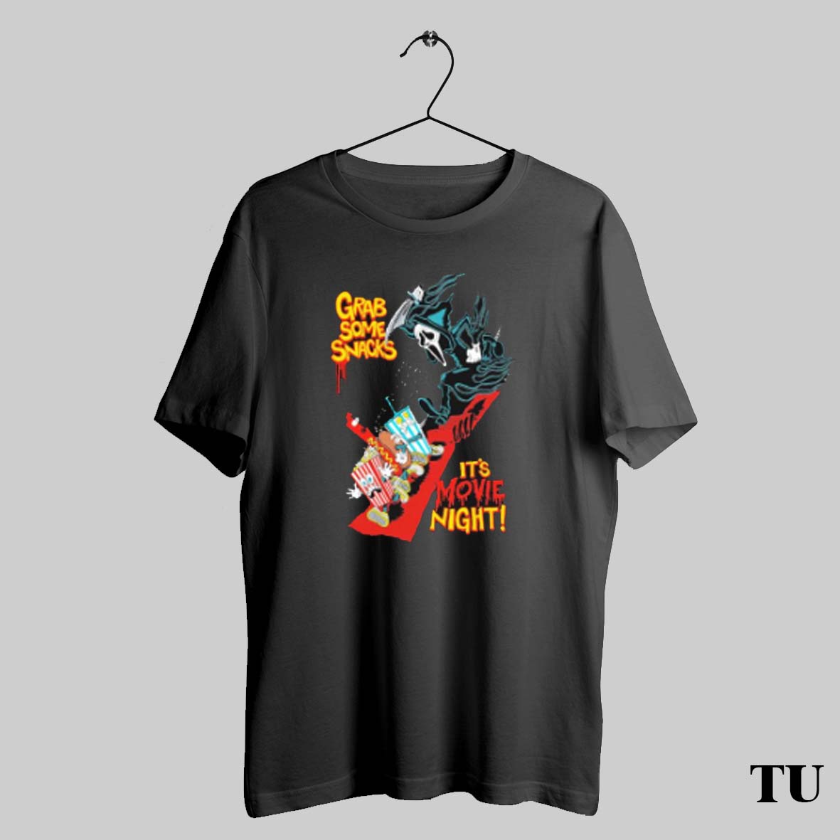 Best Ghostface Grab Some Snacks Its Movie Night At The Movies Grim T Shirts