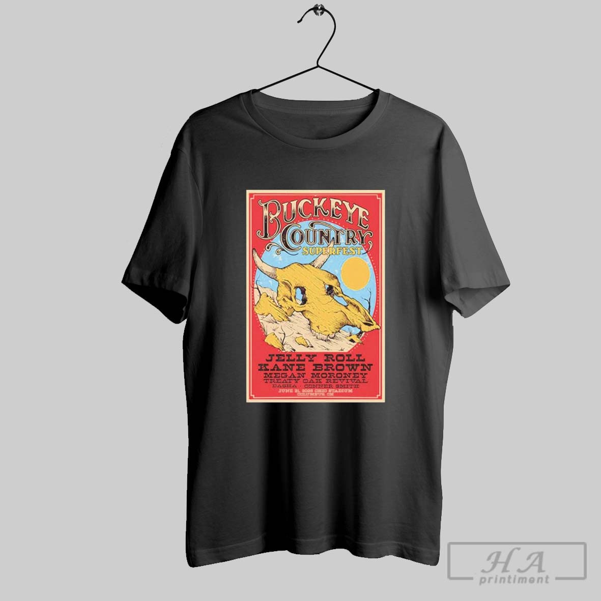Buckeye Country Superfest Ohio Stadium 2025 Poster At Jelly Roll Kane Brown Shirt
