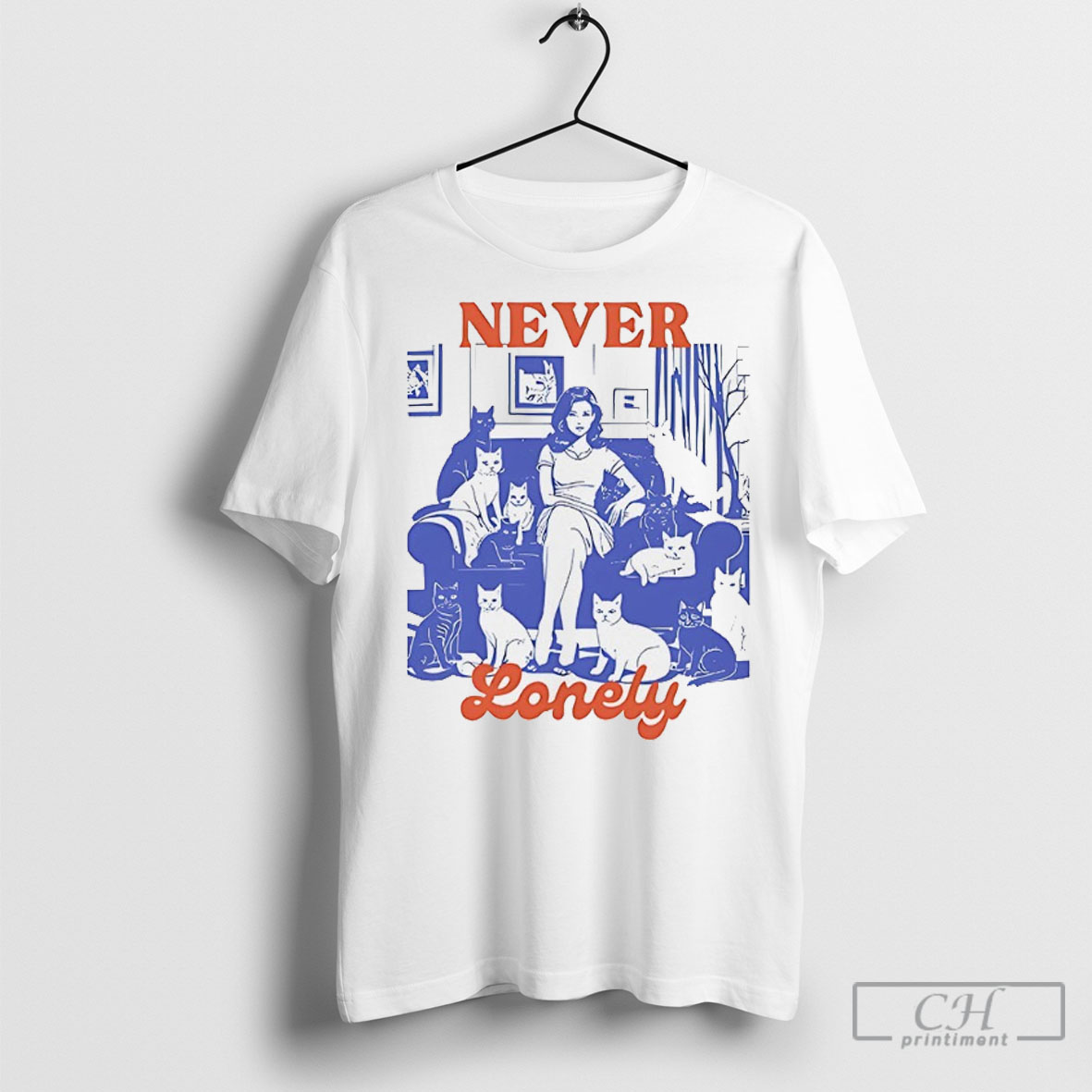 Cat Lady Never Lonely Shirt