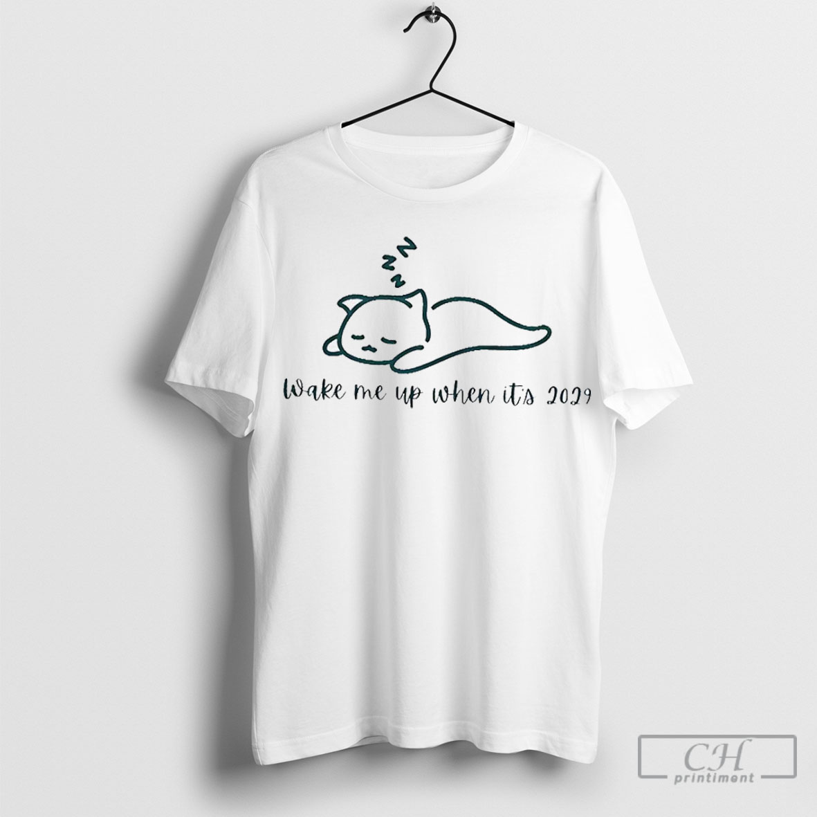 Cat Wake Me Up When Its 2029 Shirt