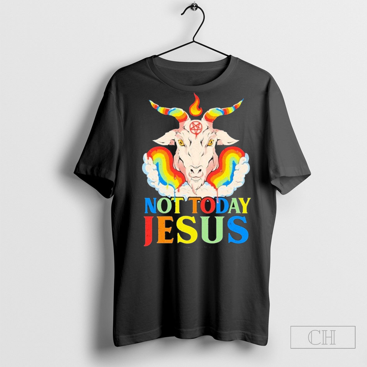 Murder Not Today Jesus Pride Rainbow Cloud Goat T Shirt
