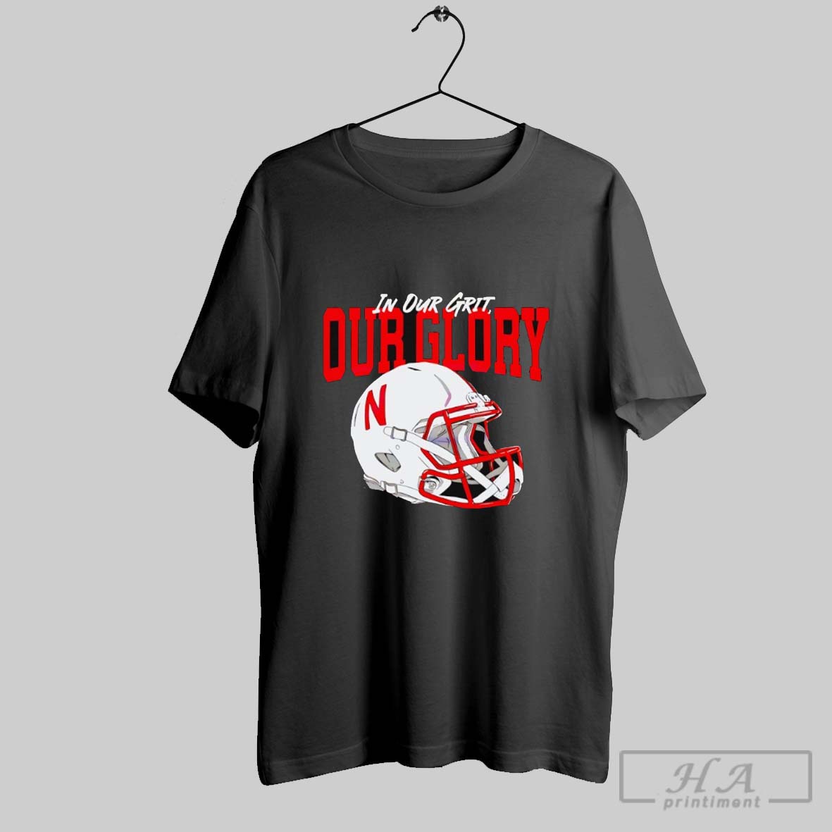 Nebraska Cornhuskers Football In Our Grit Our Glory Helmet Shirt