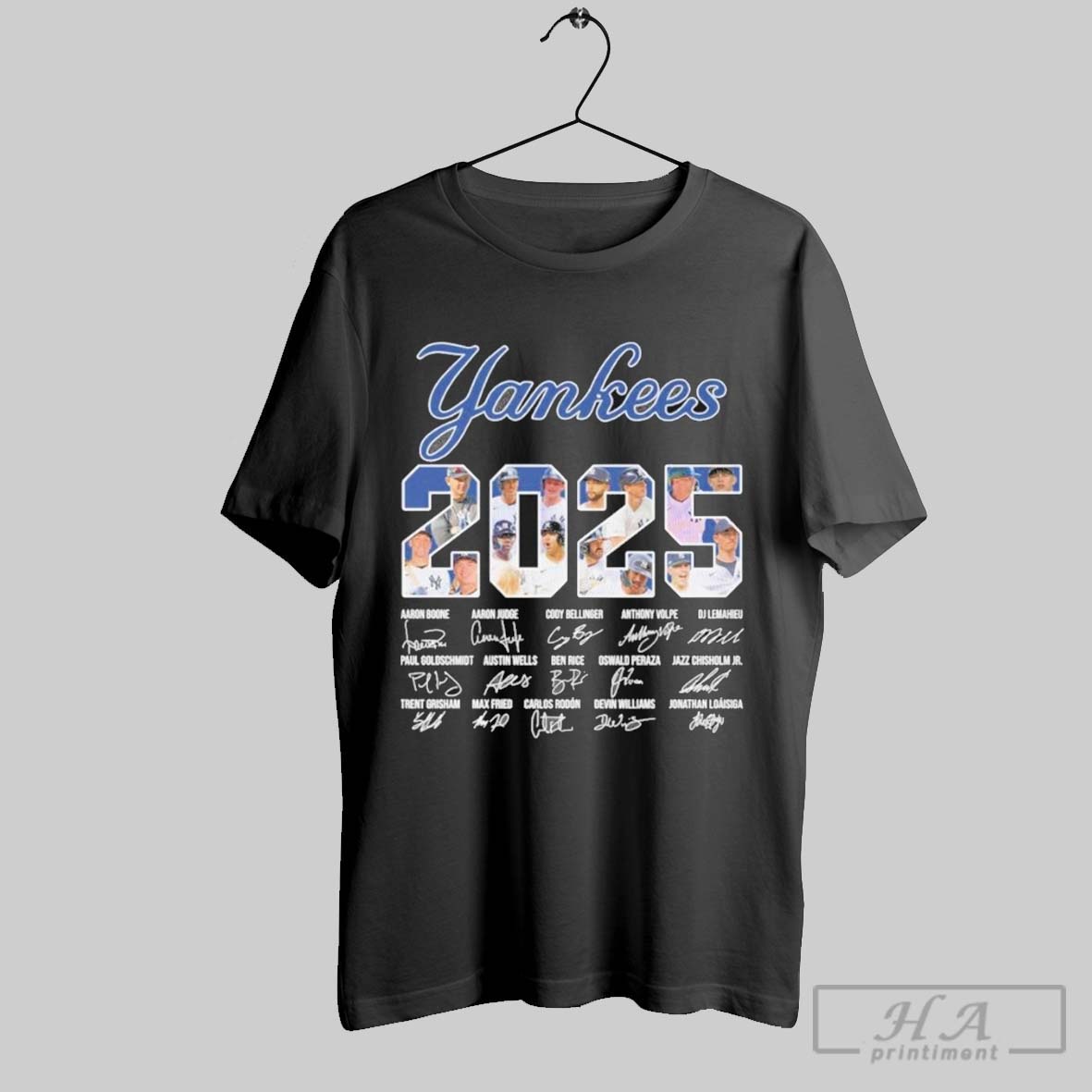 New York Yankees 2025 Players Teams Signatures Unisex T Shirt