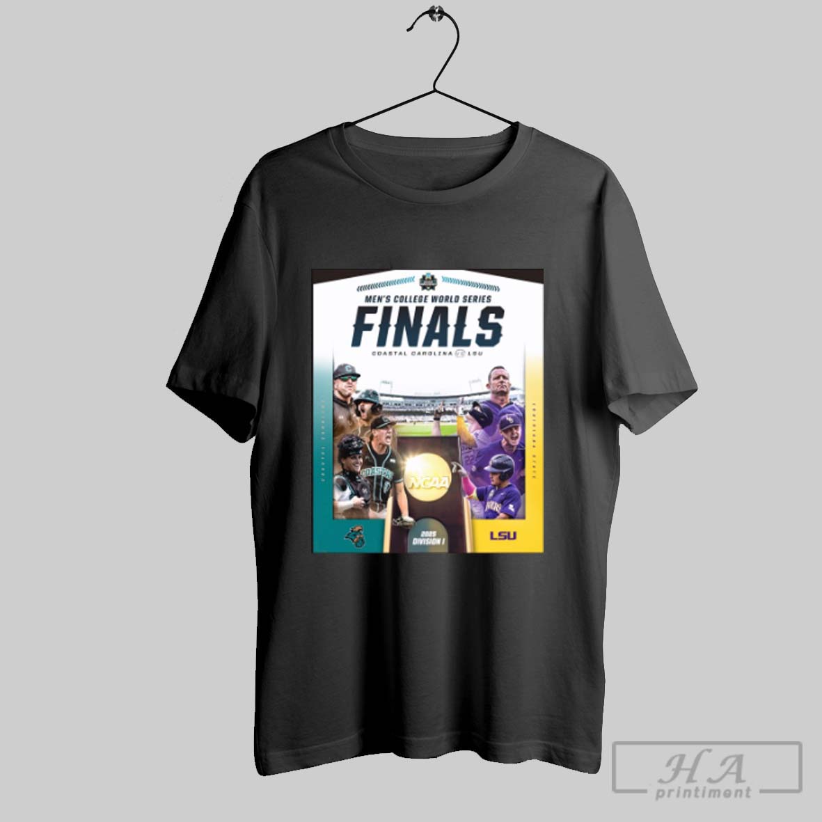 Official Coastal Carolina Chanticleers Vs Lsu Tigers Ncaa Mens College World Series Finals 2025 Division I Poster T Shirt