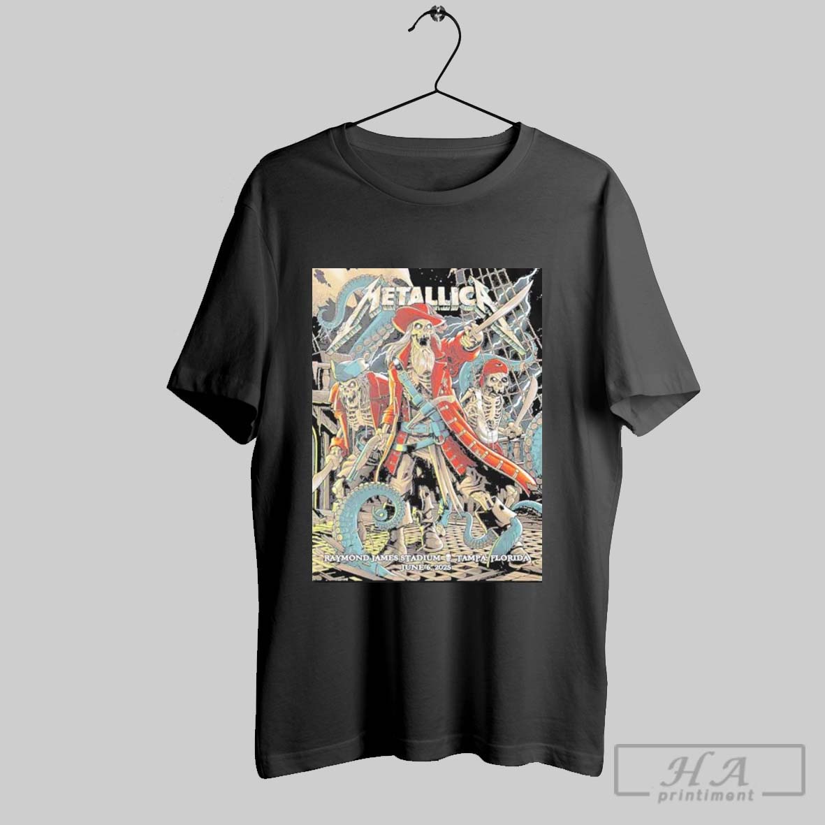 Official Metallica M72 Tampa Poster Show Design Artwork By Andrew Cremeans June 6 2025 North American Tour At Raymond James Stadium Tampa Florida Merch T Shirt
