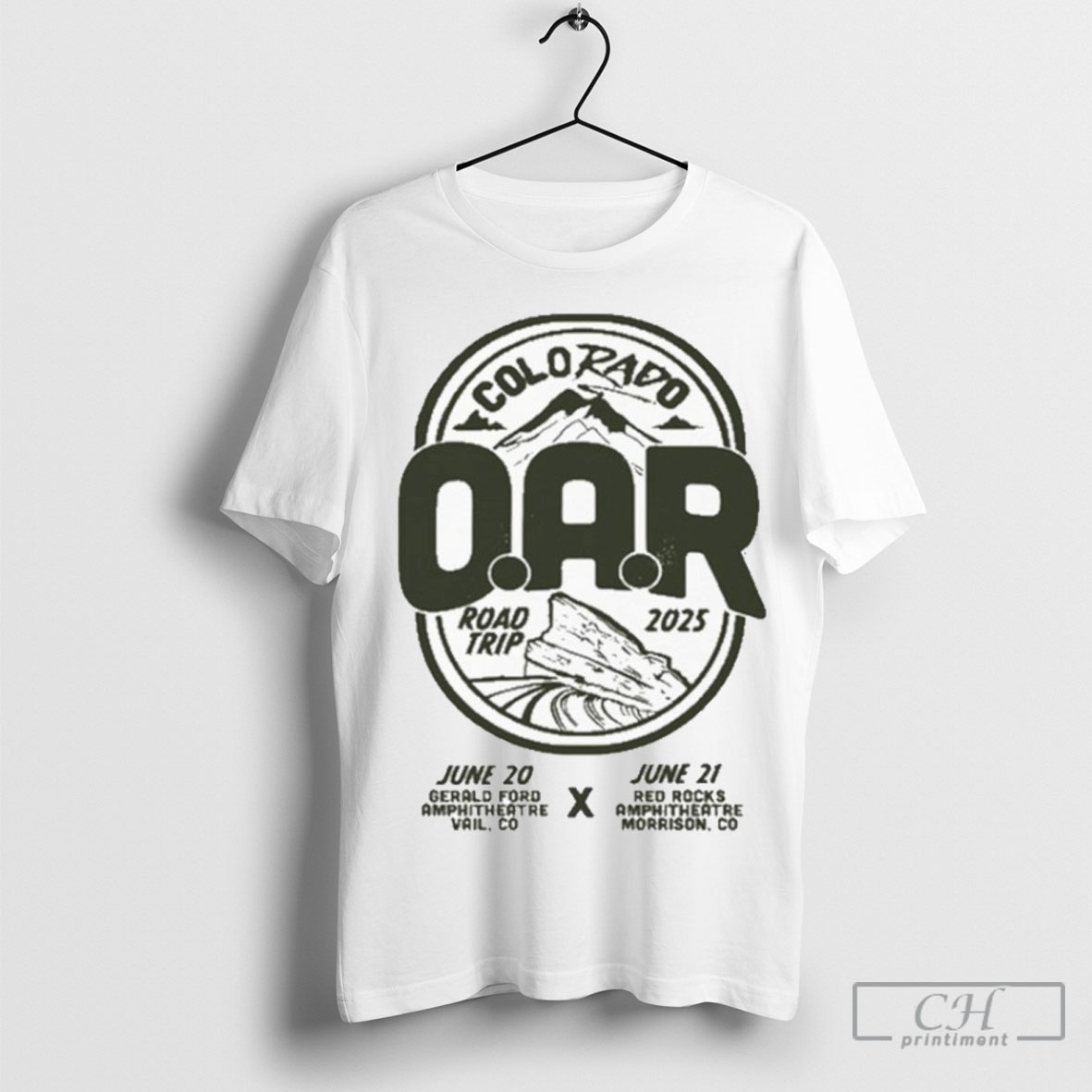 Official Oar Colorado Road Trip Red Rocks 2025 Tour Shirt