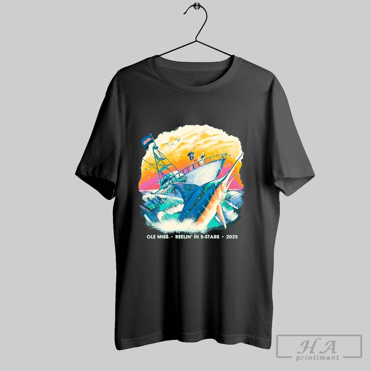 Official Ole Miss Rebels Juice Kiffin Deep Sea Fishing Reelin In 5 Stars 2025 T Shirt