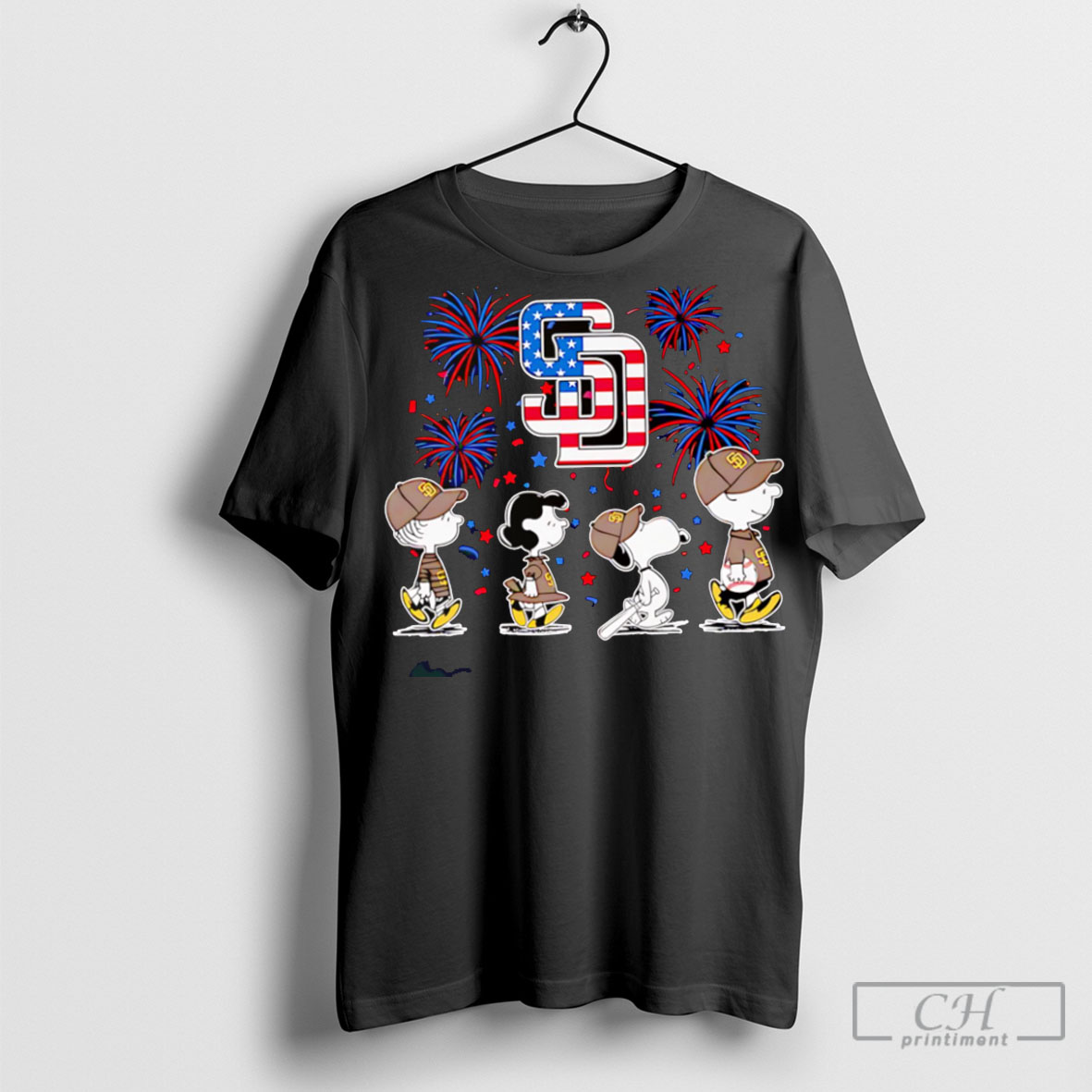 Official Peanuts San Diego Padres Happy 4th Of July Shirt