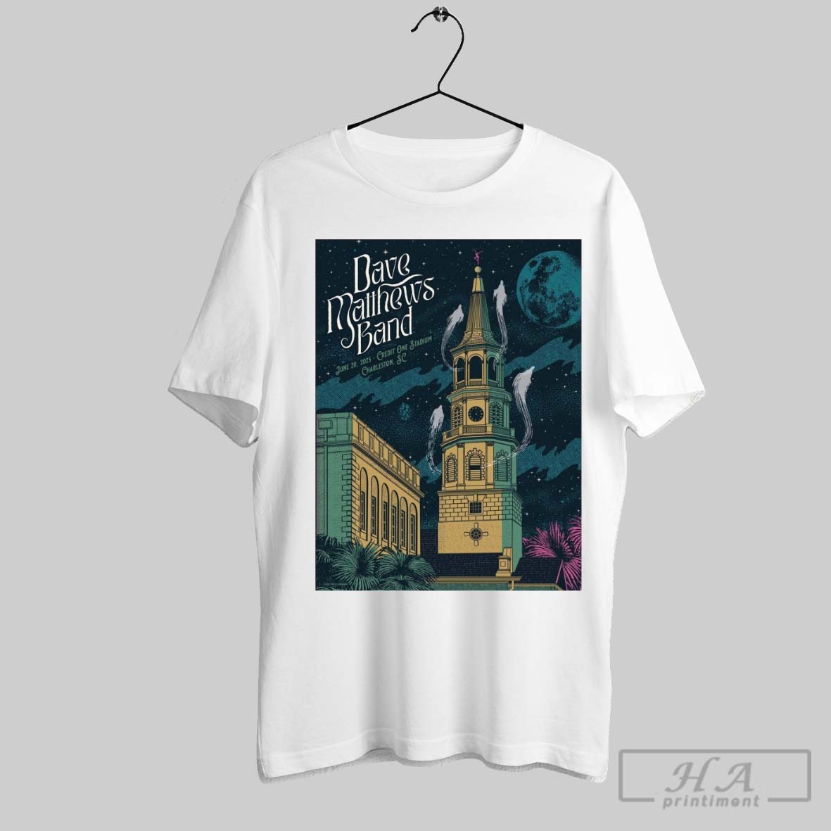 Official Poster Dave Matthews Band Credit One Stadium Charleston South Carolina June 20 2025 T Shirt