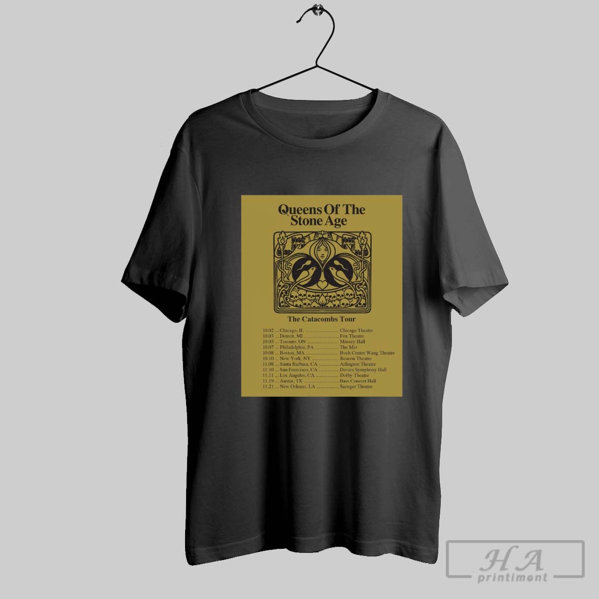 Official Queen Of The Stone Age The Catacombs Tour October November 2025 Poster T Shirt