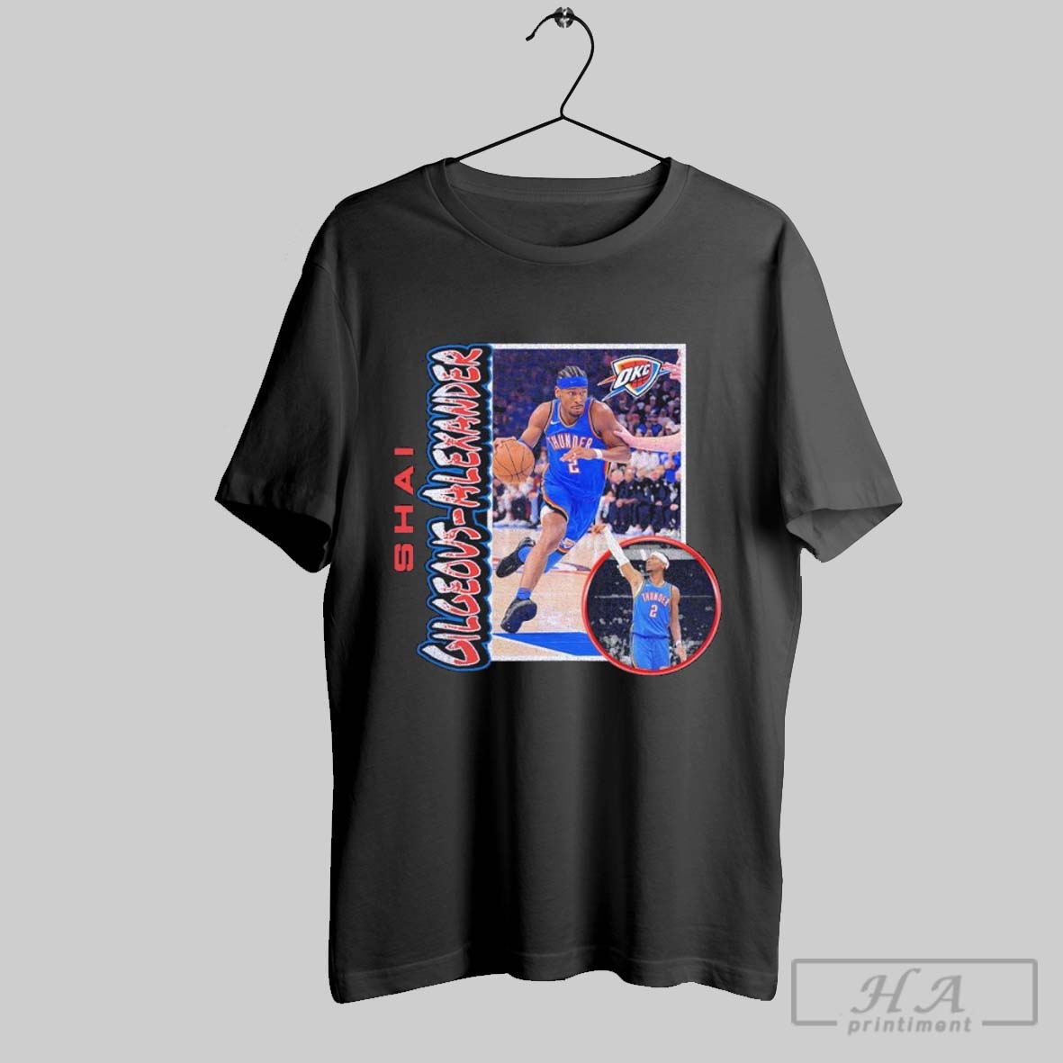 Official Shai Gilgeous Alexander Oklahoma City Thunder 90s Player Graphic T Shirt