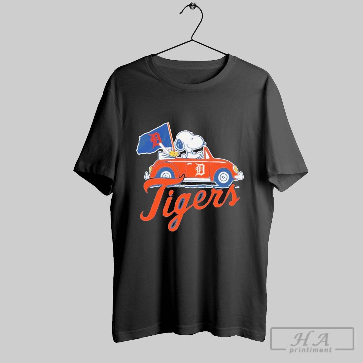 Official Snoopy And Woodstock Driving Car X Detroit Tigers Baseball 2025 Shirt