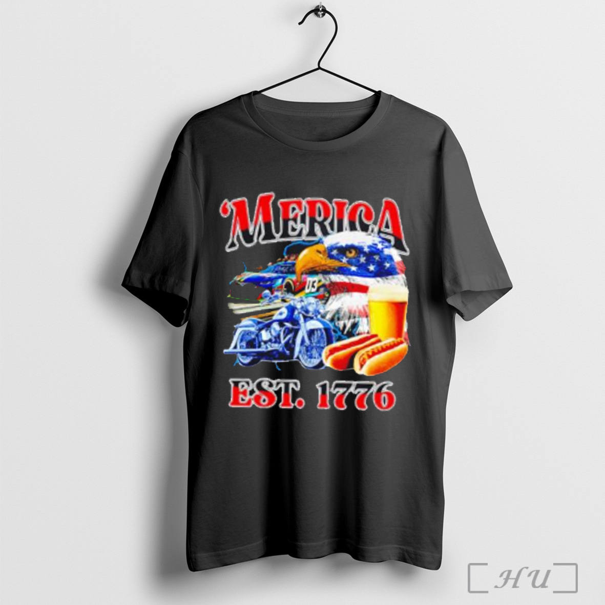 Officials 4th Of July Merica Est 1776 Car Motorcycle Eagle Usa Flag T Shirt Sweatshirt