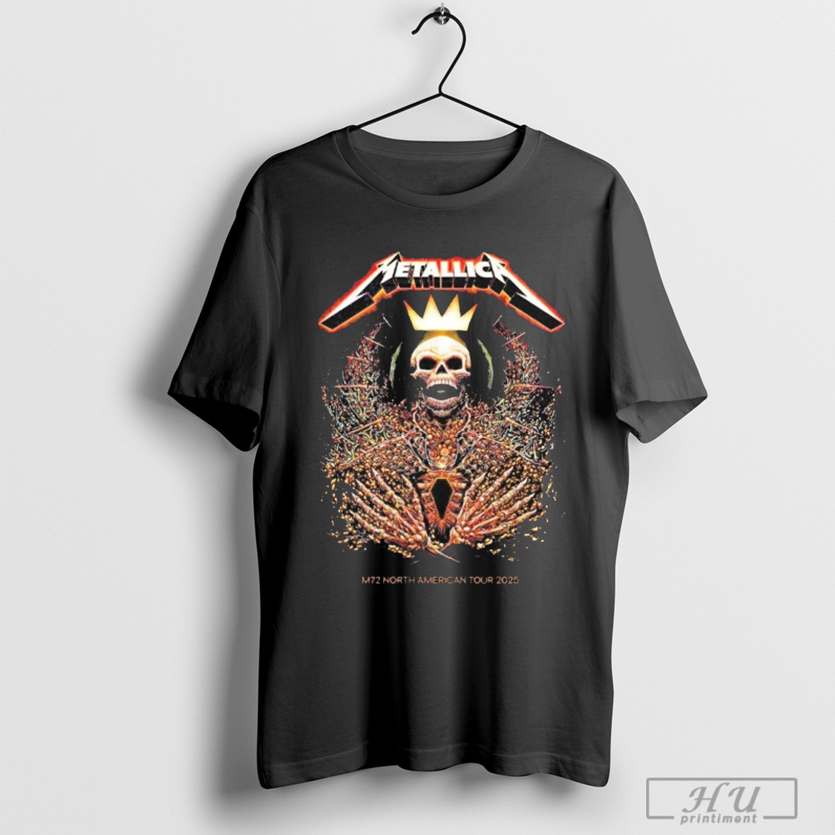 Officials Metallica M72 Charlotte 2025 Pop Up Shop Tee For Charlotte North Carolina At Bank Of America Stadium On May 31 2025 Skeleton King Art T Shirt Sweatshirt