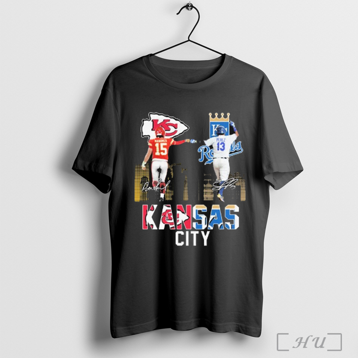 Officials Patrick Mahomes X Salvador Perez Kansas City Chiefs Kansas City Royals Signatures T Shirt Sweatshirt