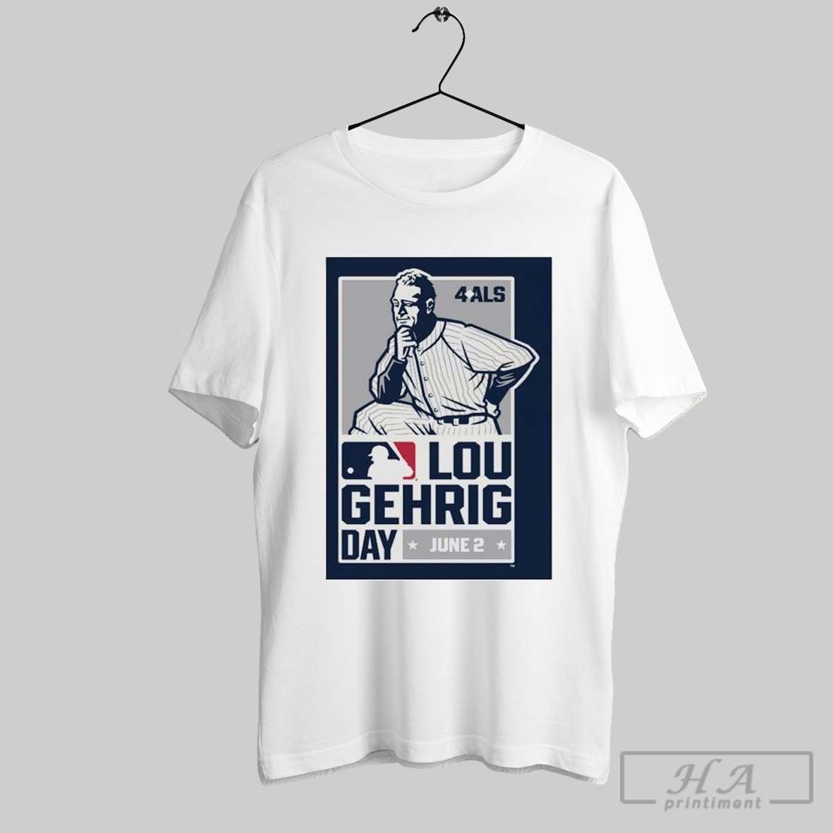 Original Major League Baseball Celebrates Lou Gehrig Day With 4 Als June 2 2025 Logo T Shirt