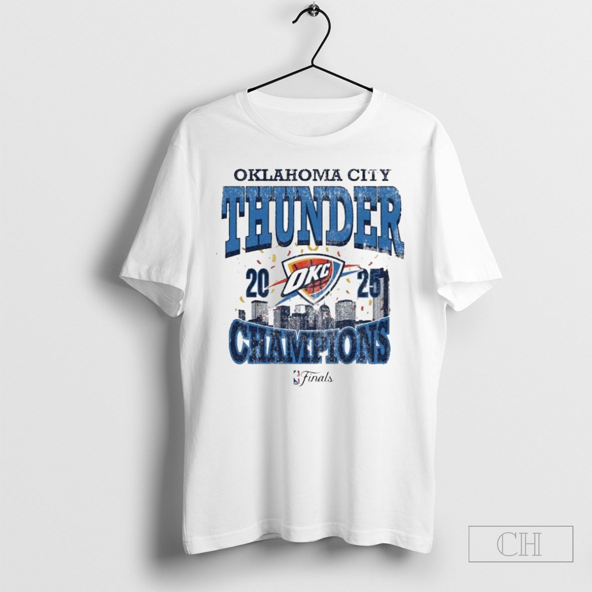 Original Oklahoma City Thunder 2025 Nba Finals Champions Skyline T Shirt