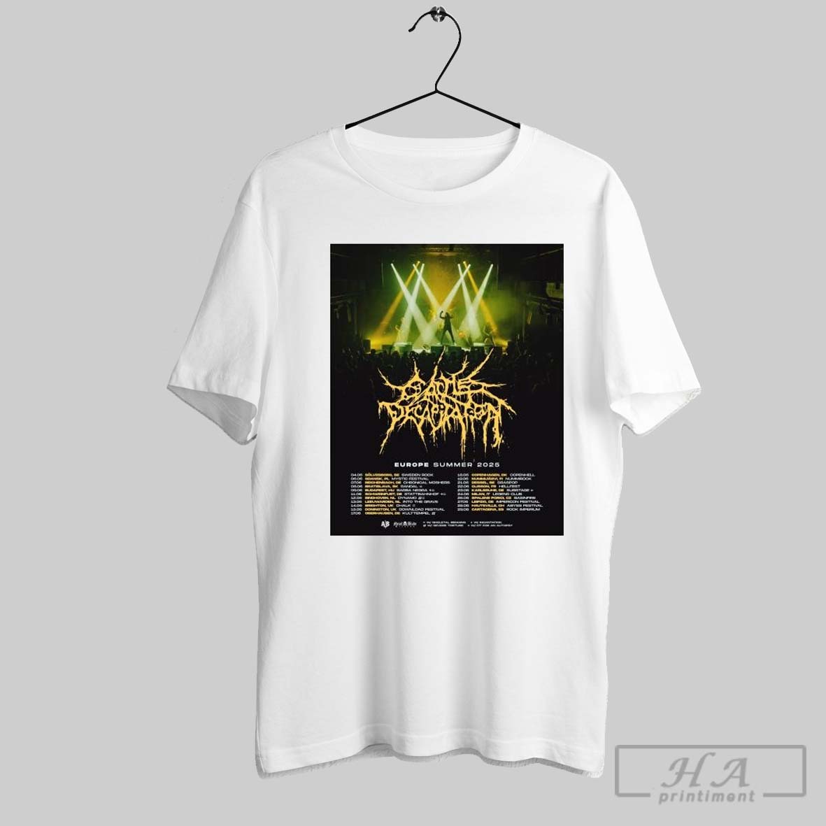 Original Poster Cattle Decapitation Europe Summer 2025 04 06 Solvesborg Se Sweden Rock 06 06 Gdansk Pl Mystic Festival T Shirt