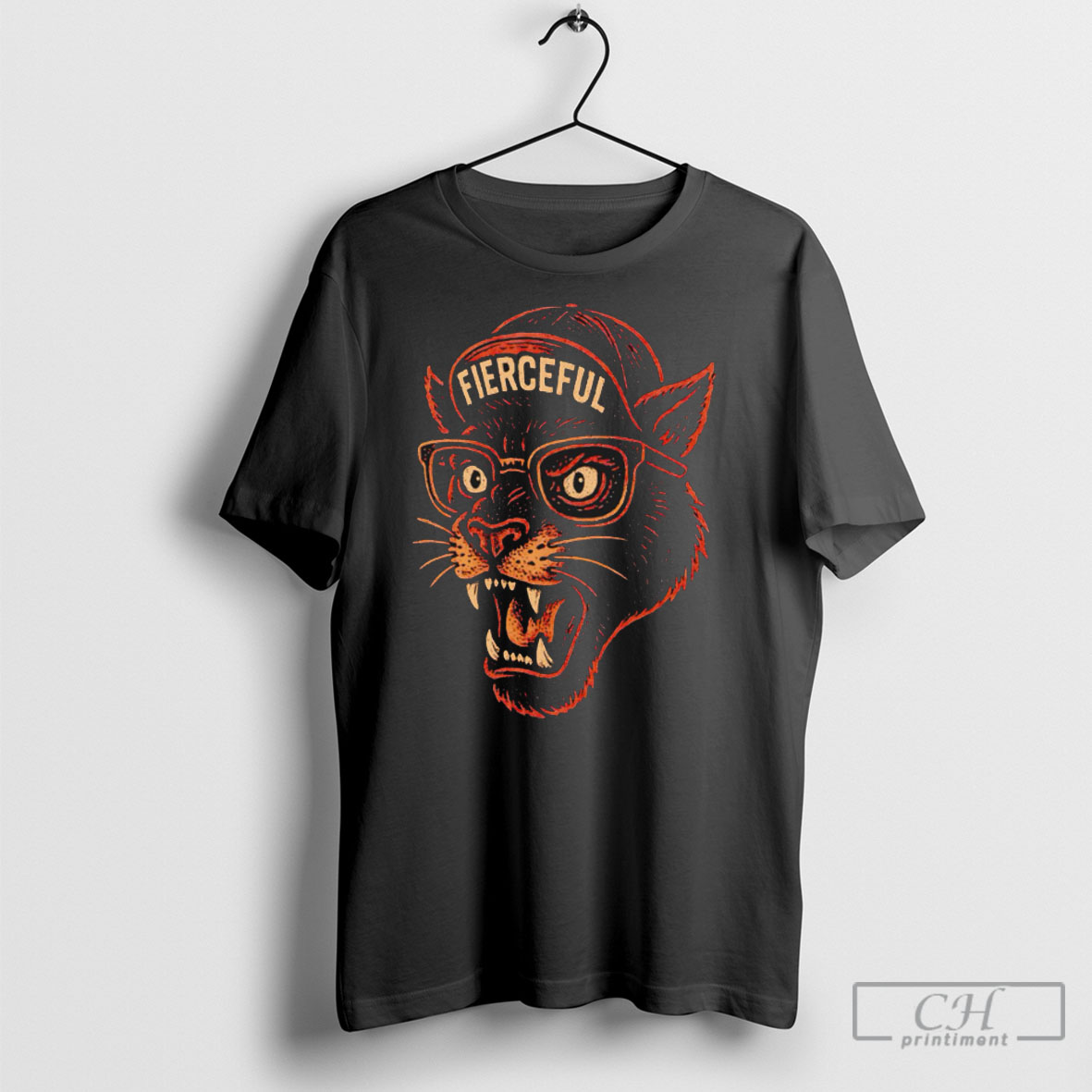 Panther Big Head Hat Fierceful Shirt