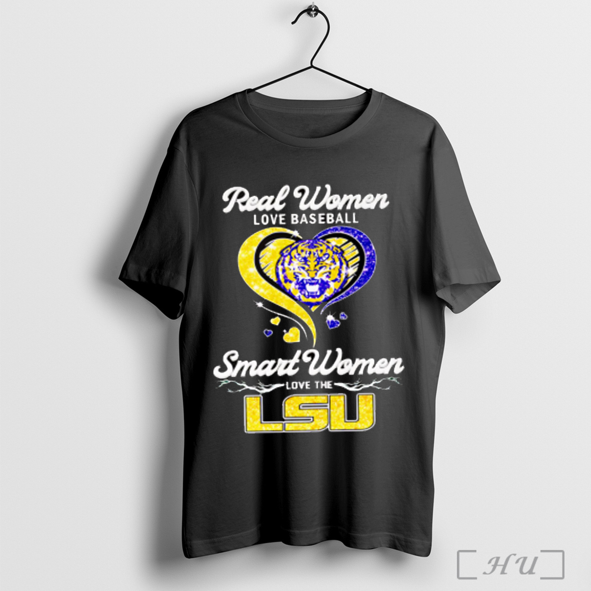 Real Women Love Baseball Smart Women Love The Lsu Diamond Heart Shirt Sweatshirt
