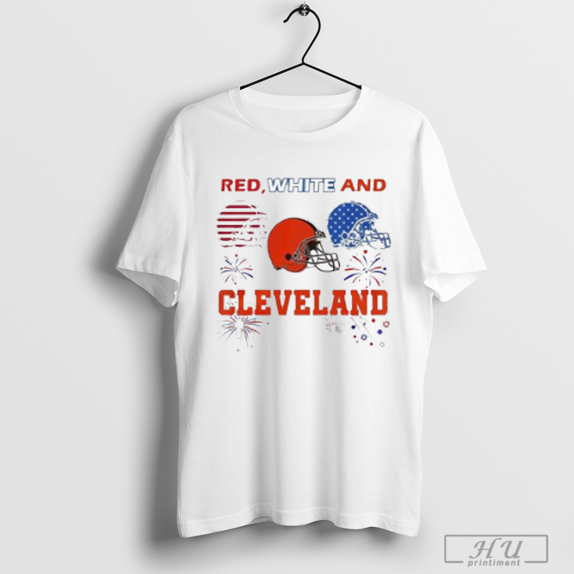 Red White And Cleveland Browns 4th Of July Independence Day 2025 T Shirt Sweatshirt
