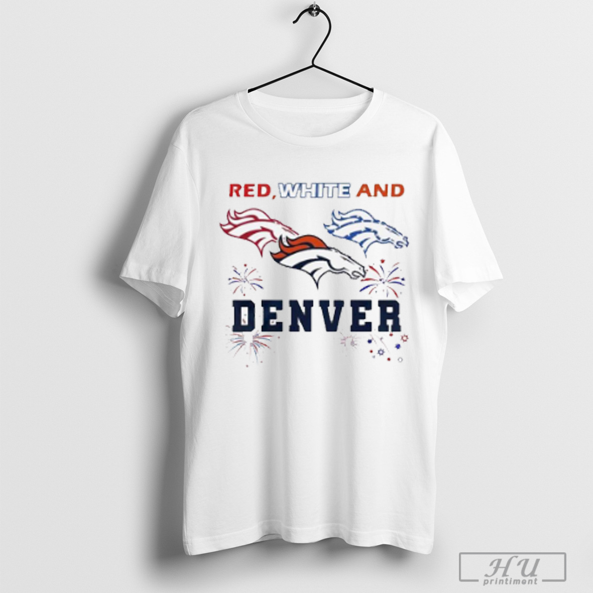 Red White And Denver Broncos 4th Of July Independence Day 2025 T Shirt Sweatshirt