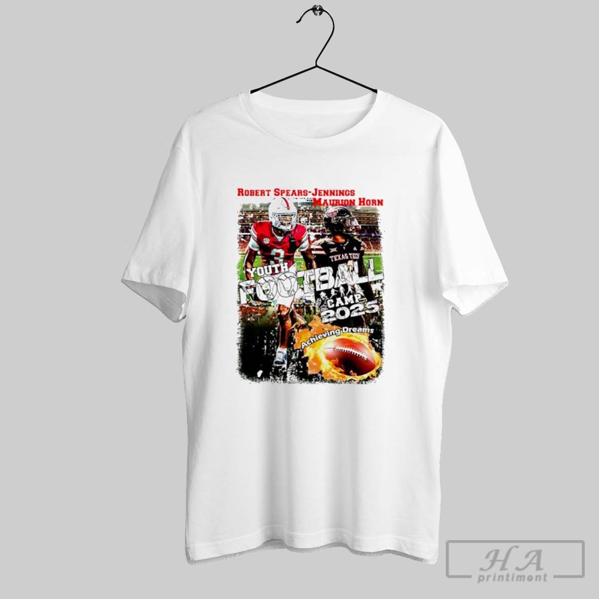 Robert Spears Jennings Maurion Horn Youth Football Camp 2025 Shirt