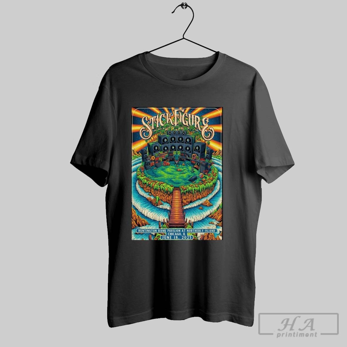 Stick Figure June 18 2025 Huntington Bank Pavilion Chicago Il T Shirts