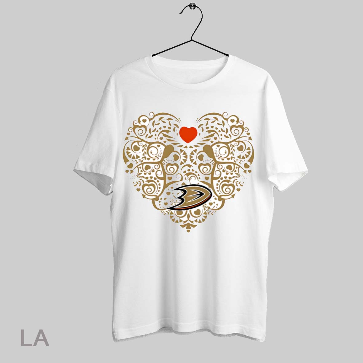 Top Anaheim Ducks Heart Floral Pattern Logo T Shirt Sweatshirt Hoodie Shirt