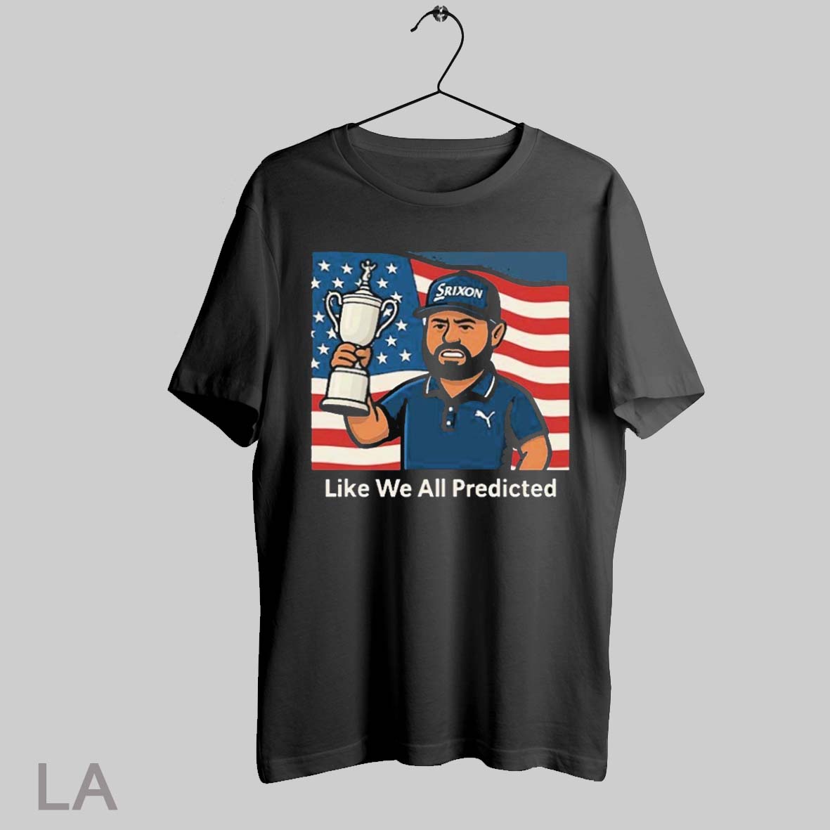 Top Jj Spaun Like We All Predicted 2025 Us Open Champion American Flag T Shirt T Shirt Sweatshirt Hoodie Shirt