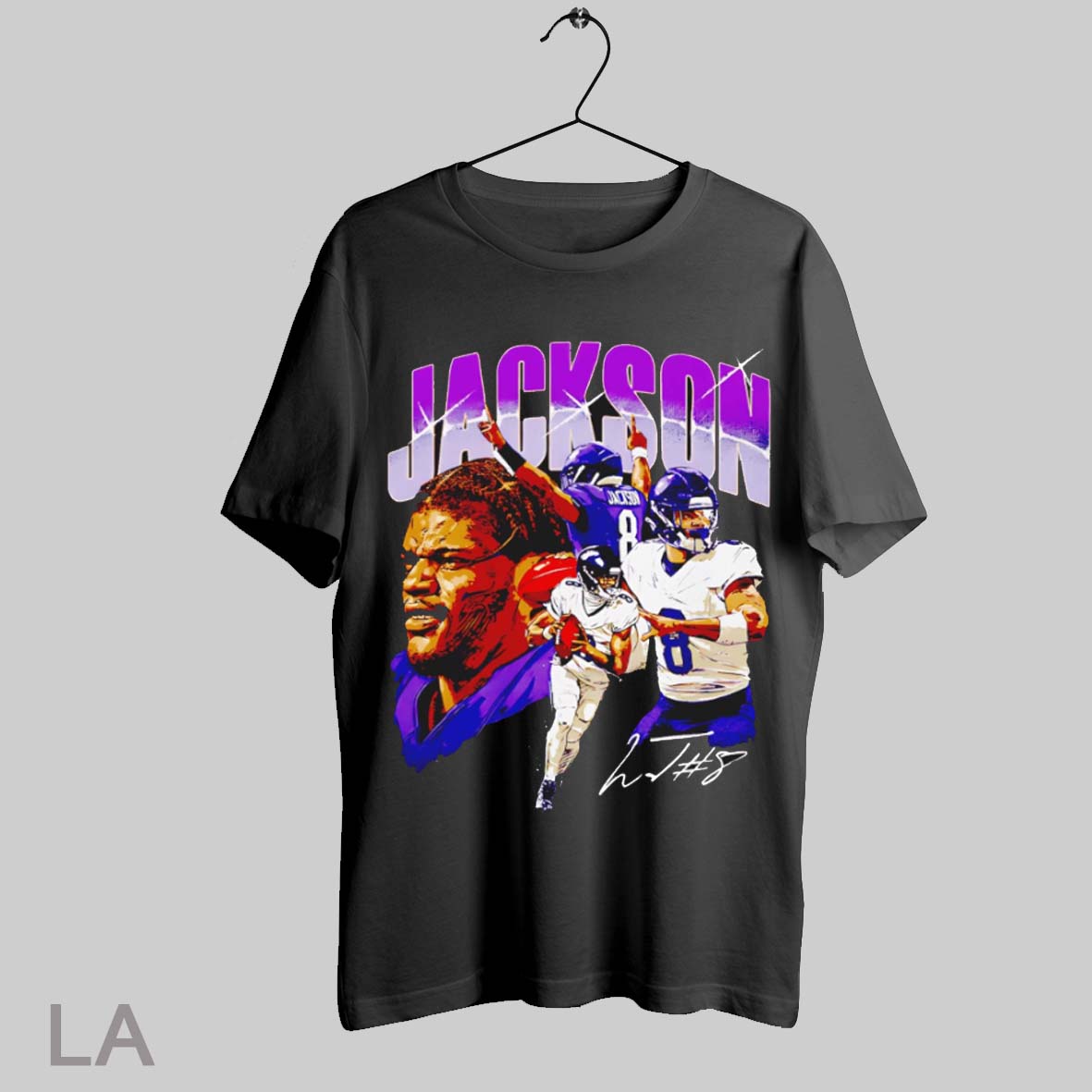 Top Lamar Jackson Number 8 Baltimore Collage Signature T Shirt Sweatshirt Hoodie Shirt