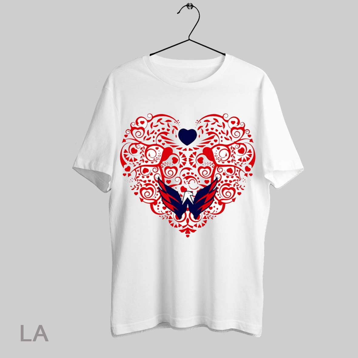 Top Washington Capitals Floral Pattern Heart Logo T Shirt Sweatshirt Hoodie Shirt