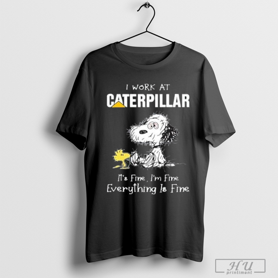 Trending Snoopy And Woodstock I Work At Caterpillar Its Fine Im Fine Everything Is Fine T Shirt Sweatshirt