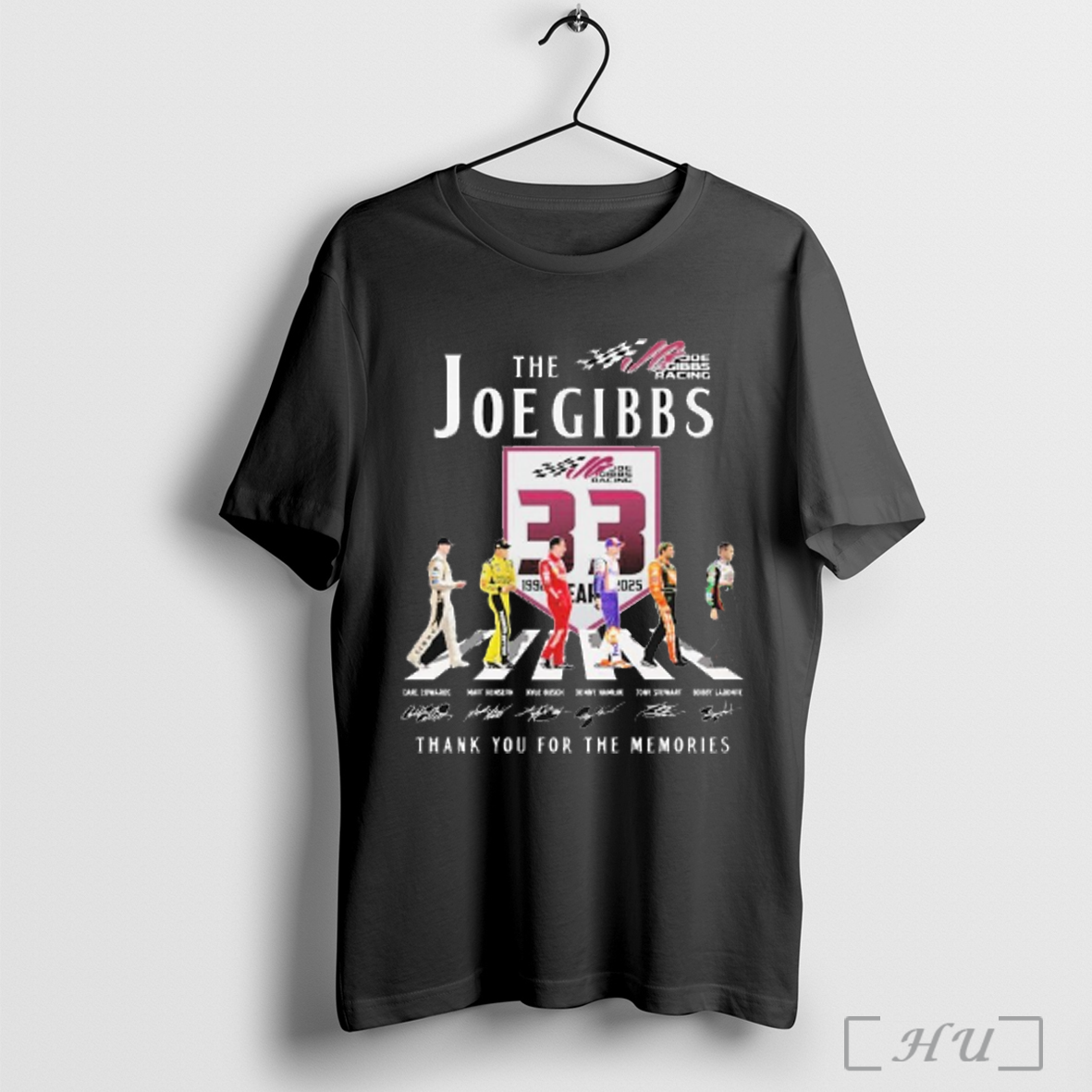 Trending The Joe Gibbs Racing 33rd Anniversary 1992 2025 Thank You For The Memories Road Abbey Signatures T Shirt Sweatshirt