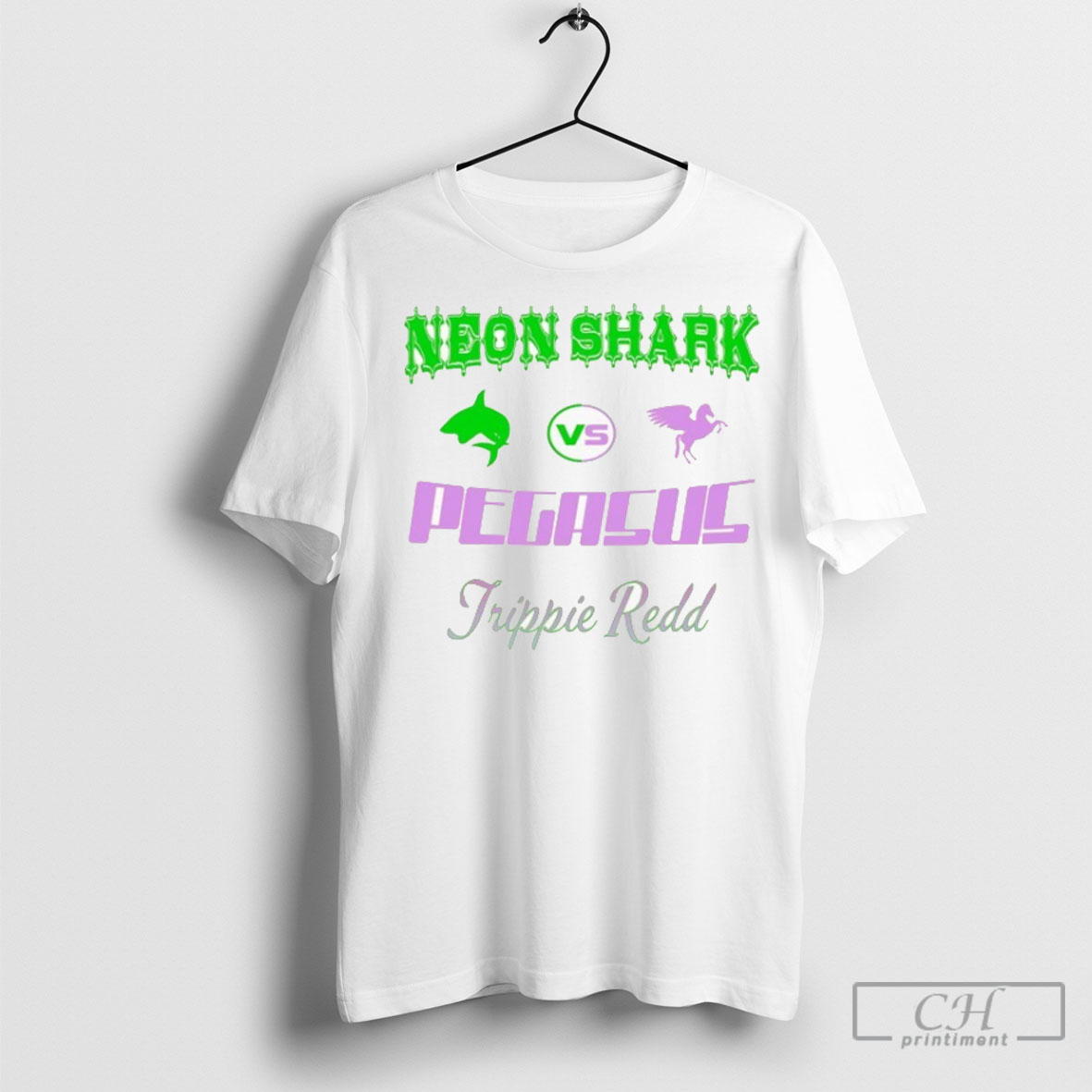 Trippie Redd Neon Shark Vs Pegasus Tee Shirt Sweatshirt