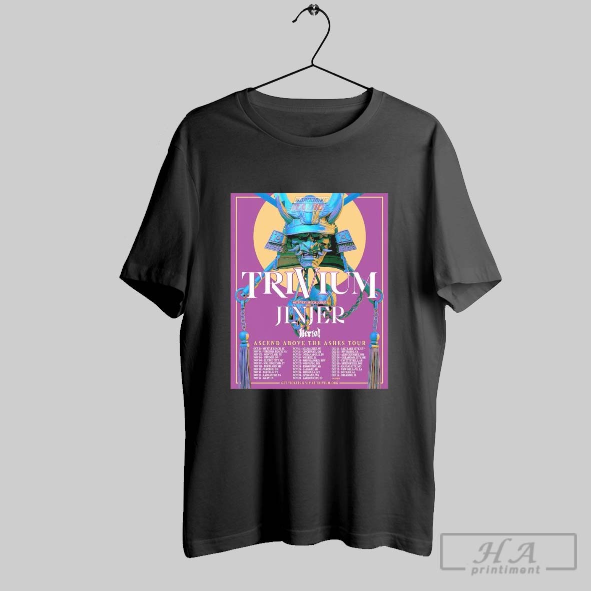 Trivium Ascend Above The Ashes Tour 2025 With Jinjer And Heriot T Shirt