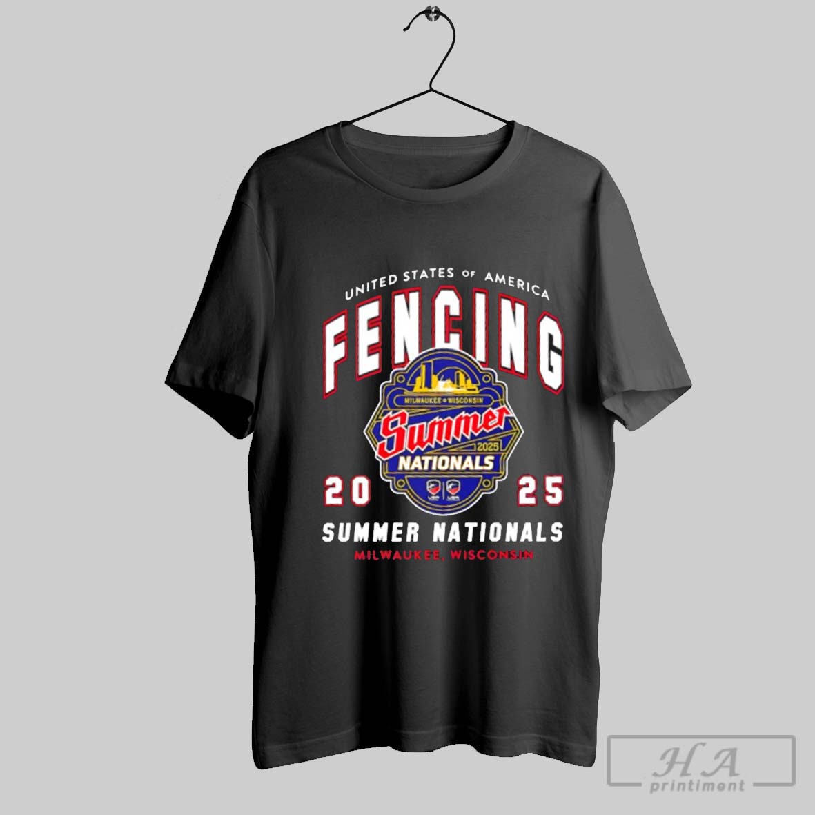 United States Of America Fencing 2025 Summer Nationals Milwaukee Wisconsin Logo Shirt