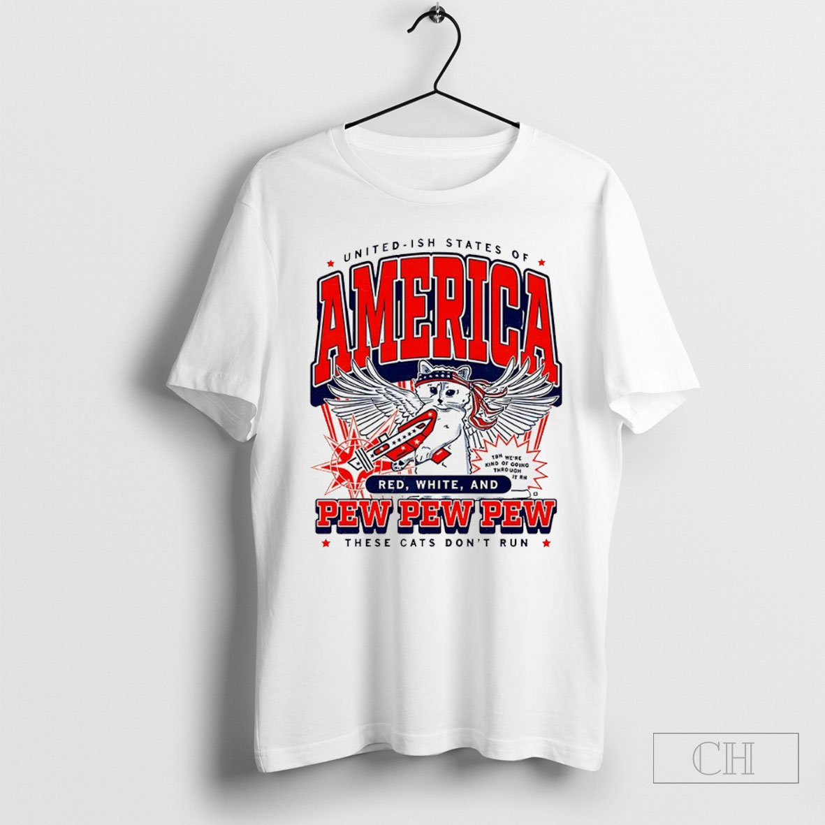 United Ish State Of American Red White And Pew Pew Pew These Cats Dont Run Shirt