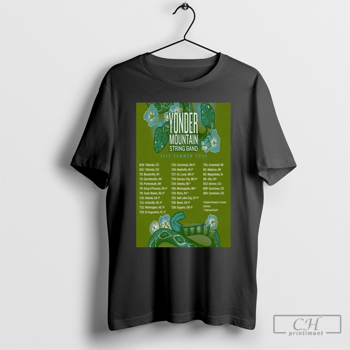 Yonder Mountain June 18 2025 String Band Telluride Co Tour Dates T Shirt