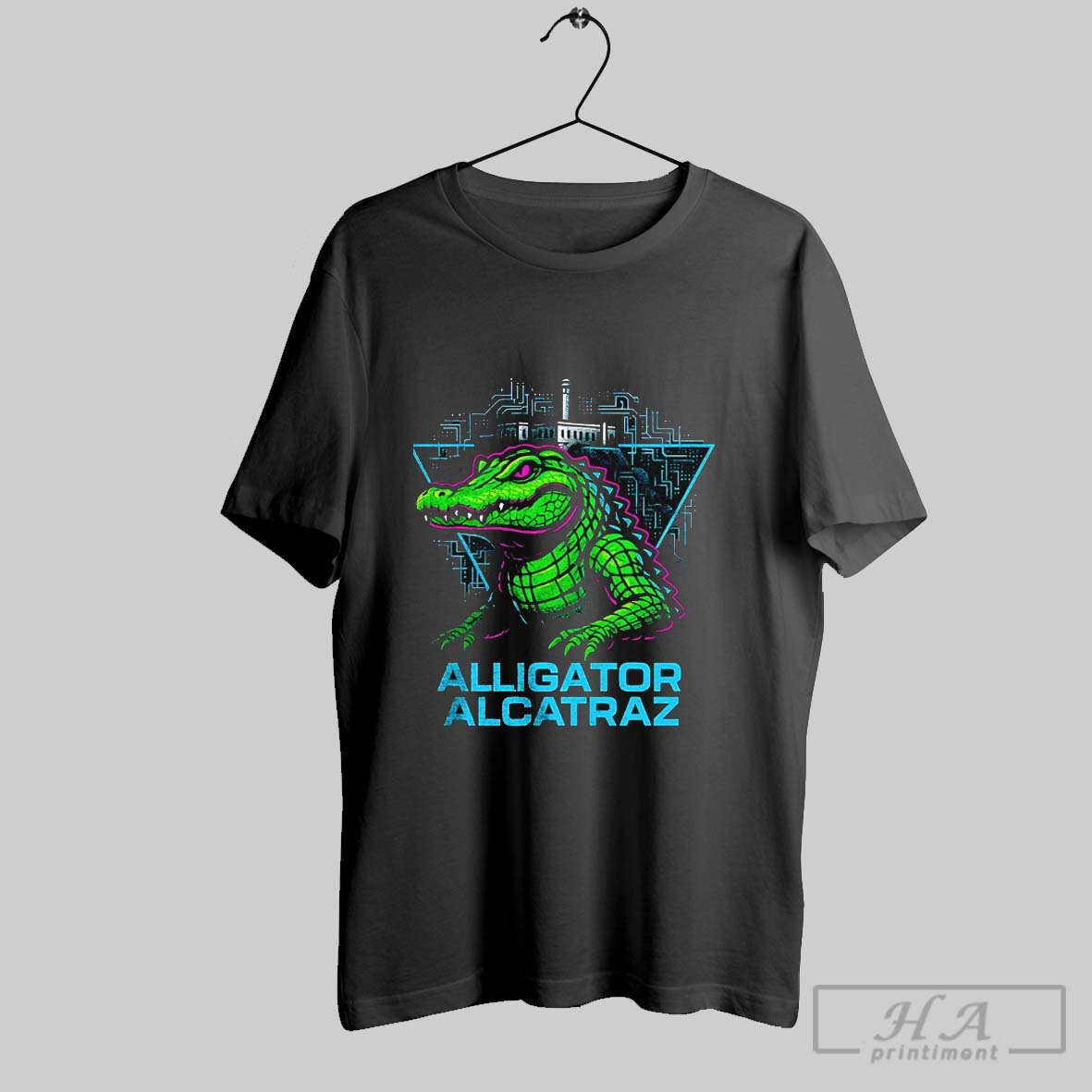 Alligator Alcatraz Neon Cityscape Shirt