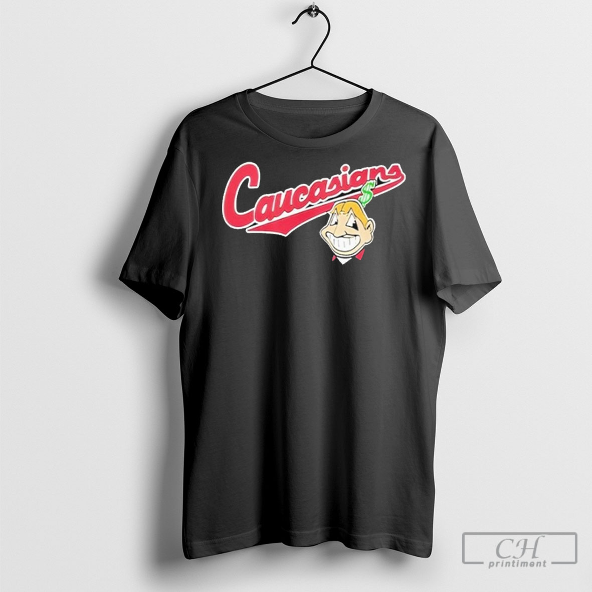 Bomani Jones Caucasians Chief Wahoo Cleveland Guardians Mascot Head Tee Shirt Sweatshirt