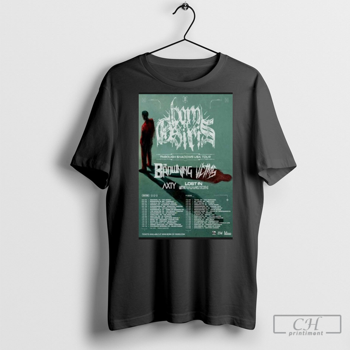 Born Of Osiris Through Shadows Usa Tour Summer 2025 Dates T Shirt