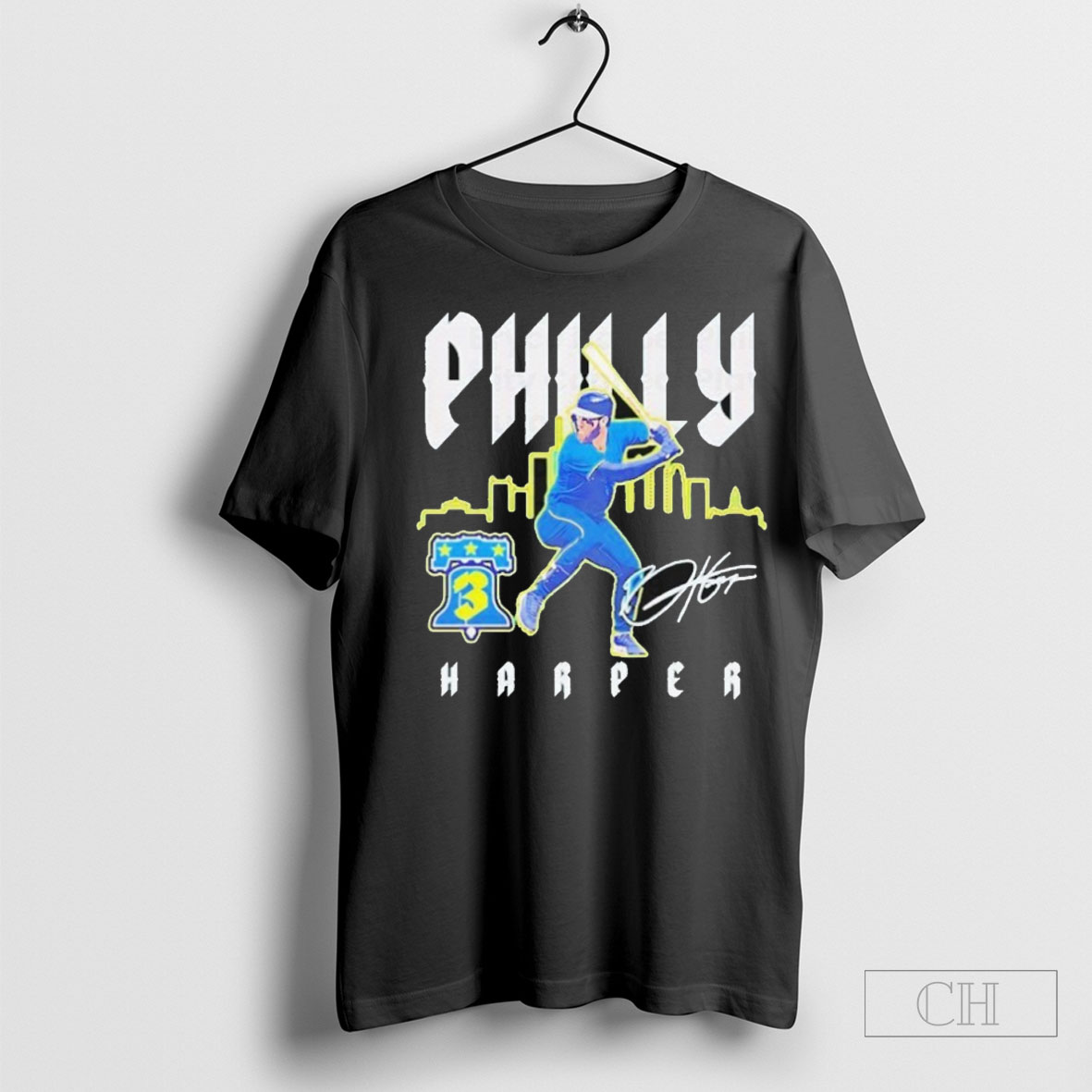 Bryce Harper Philly 3 City Connect Player Autographed Philadelphia Phillies T Shirt