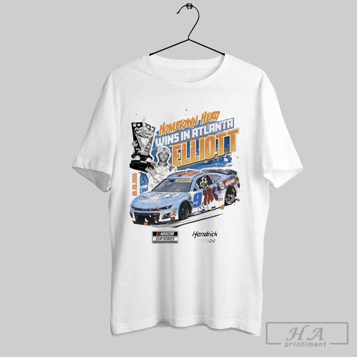 Chase Elliott Checkered Flag Sports 2025 Quaker State 400 Race Winner Car Shirt