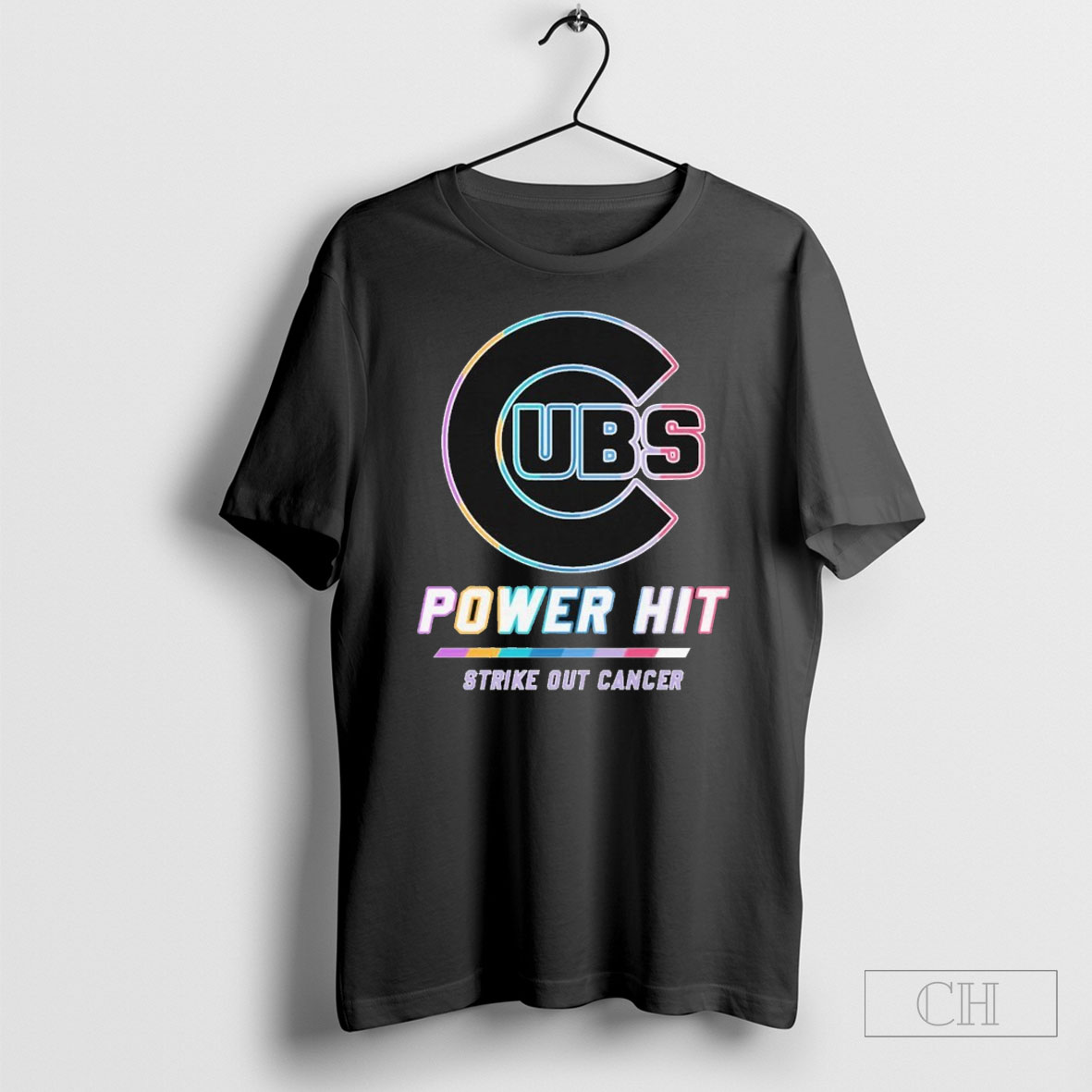 Chicago Cubs Power Hit Strike Out Cancer T Shirt