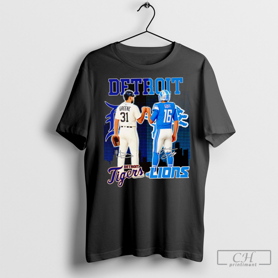 Detroit Riley Greene And Jared Goff Signature Tee Shirt Sweatshirt