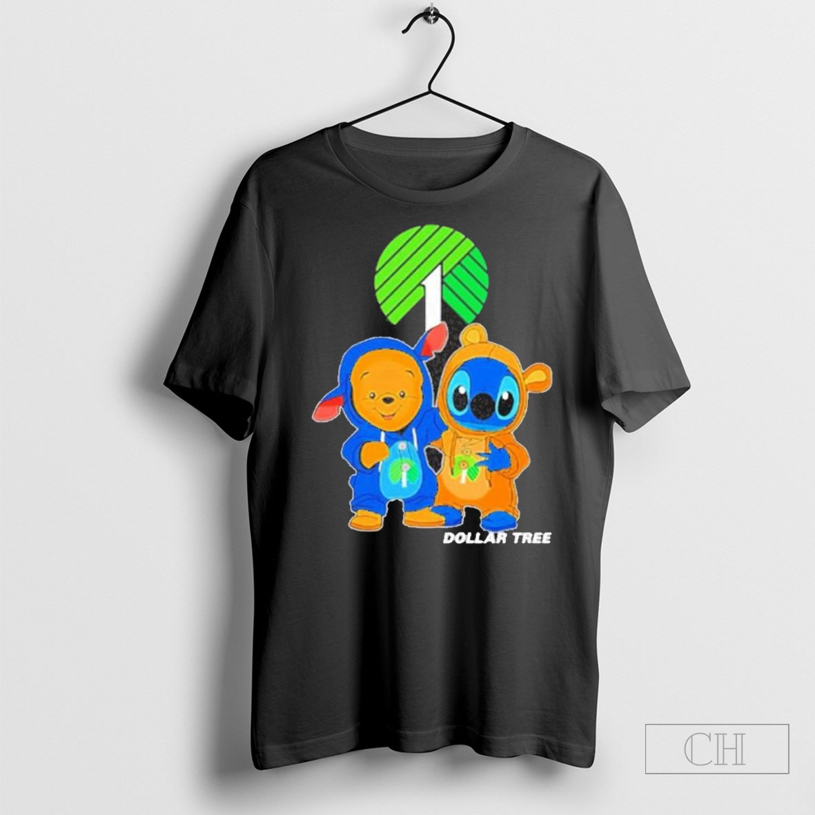 Dollar Tree Pooh And Stitch Friends Logo 2025 T Shirt